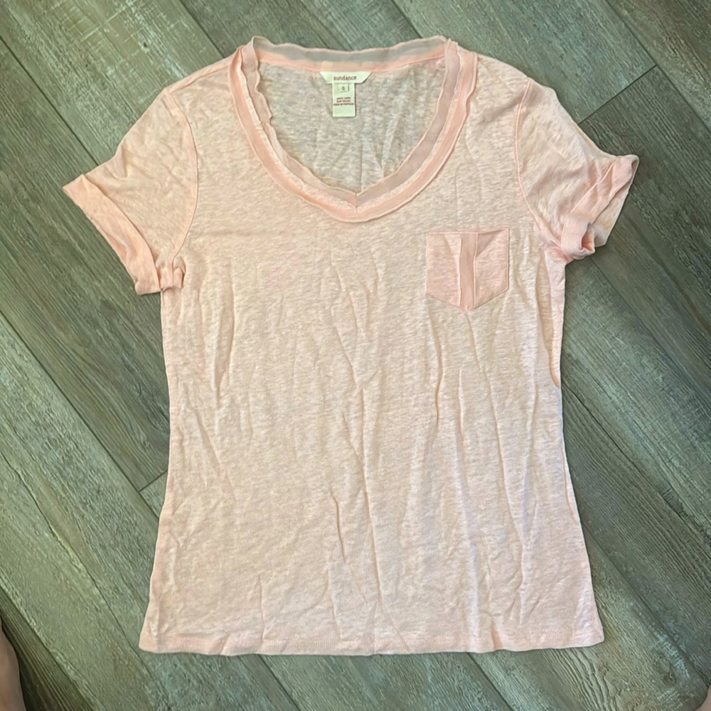 Sundance linen top, light pink size small
